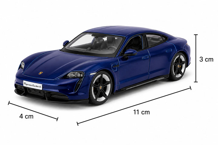 Carro Bburago 1/43 Coleccionable Porshe Taycan Turbos Azul