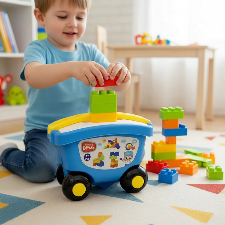 Juego Vagón Bloques Construcción 2 En 1 Niños