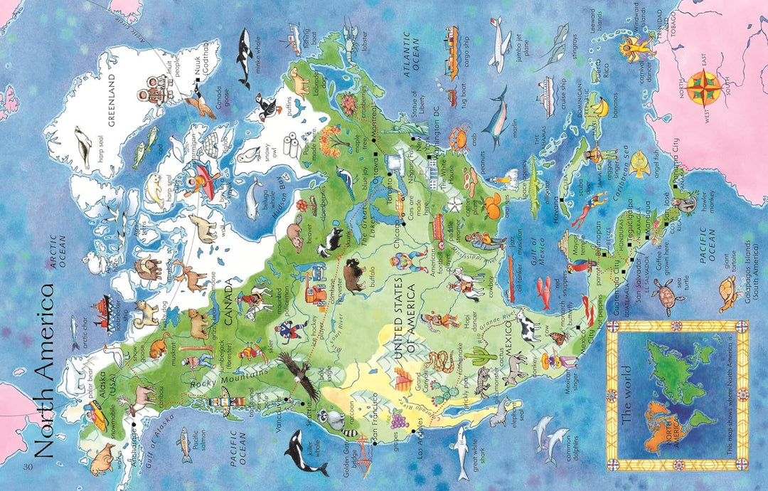 Libro Didáctico Atlas Ilustrado Usbone Para Niños