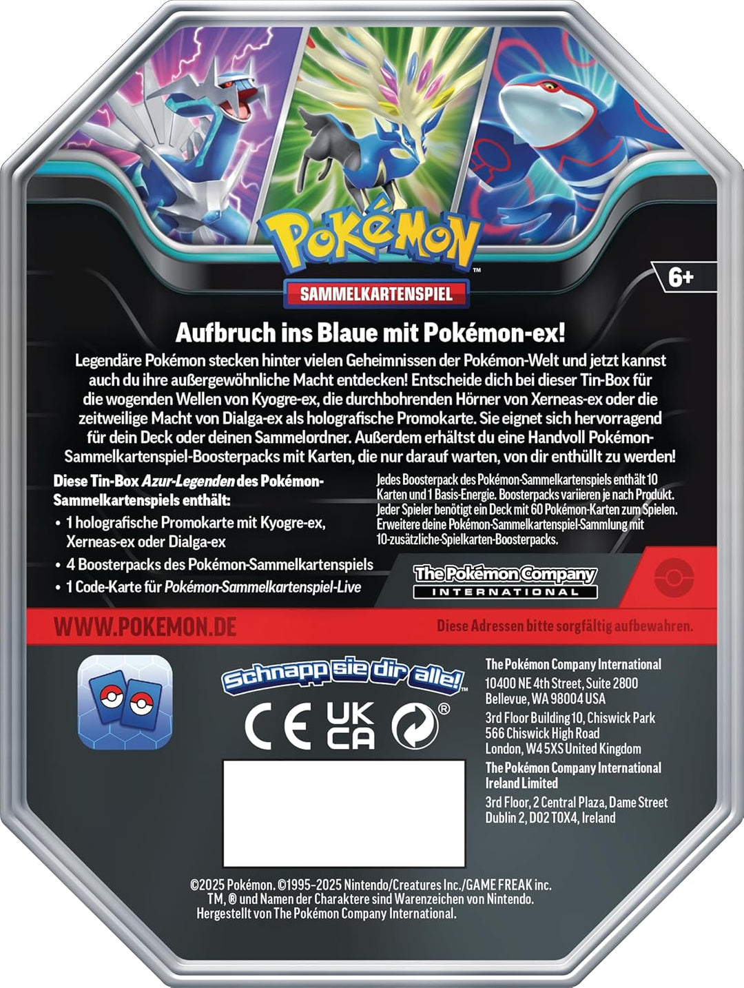Juego Lata Pokémon Dialga Ex Poder Legendario