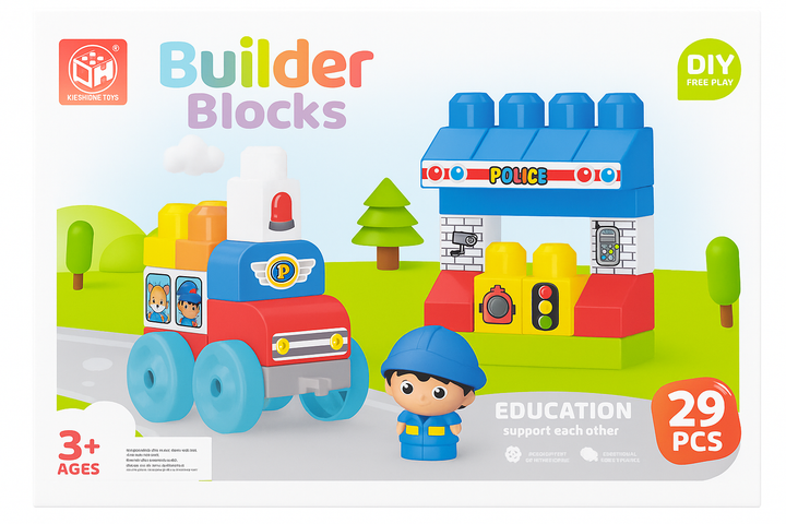 Juego Bloques Comisaria 28 Piezas Niños