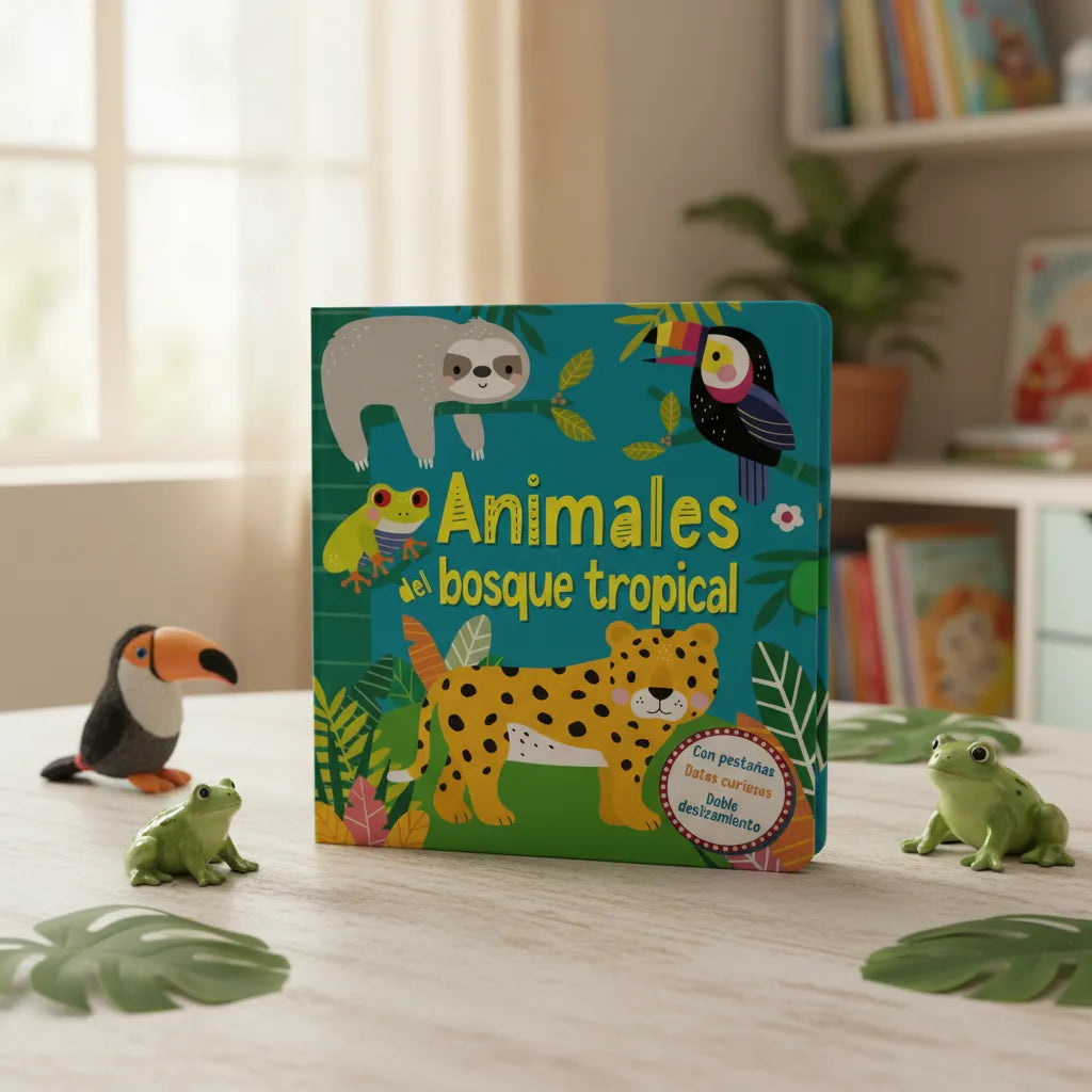 Libro Didáctico Animales Del Bosque Tropical Para Niños