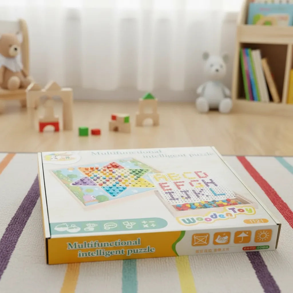 Juego Didáctico Multifuncional En Madera Para Niños