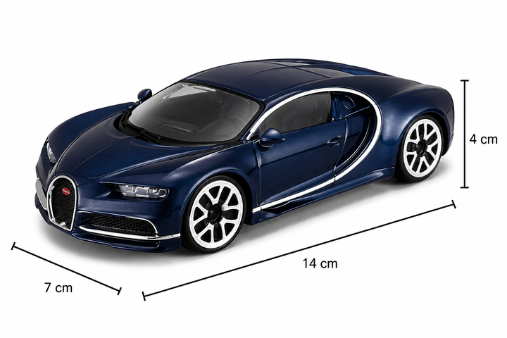 Carro Coleccionable A Escala 1:32 Bugatti Chiron Azul