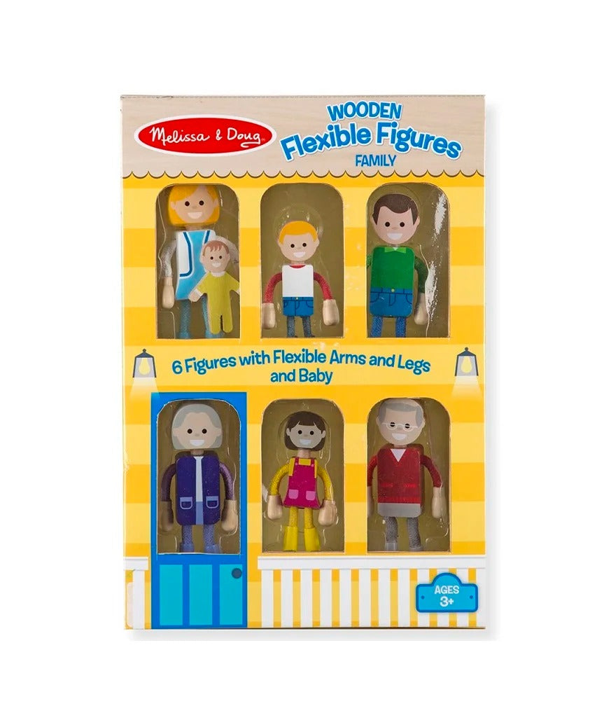 Juego Figuras Flexibles Familia De Madera Niños