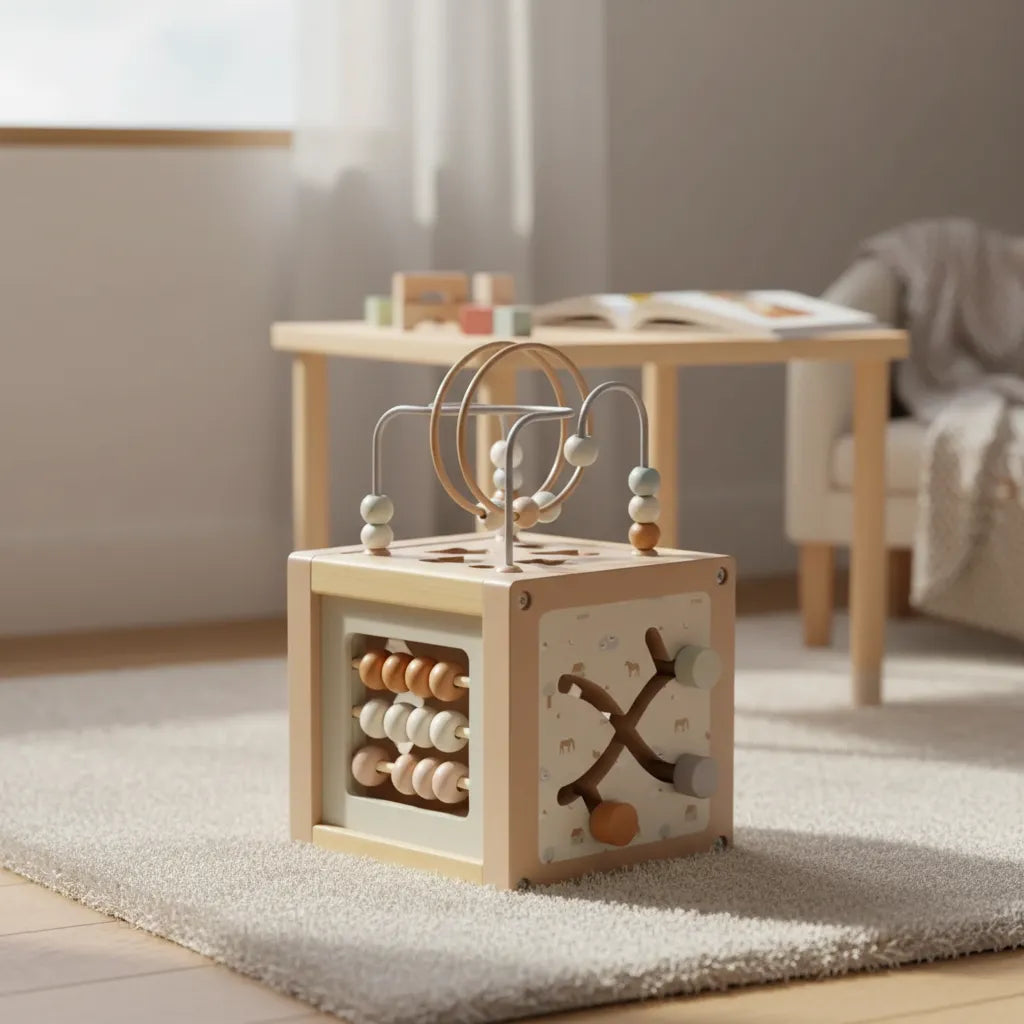 Cubo Didáctico De Actividades De Madera Para Niños