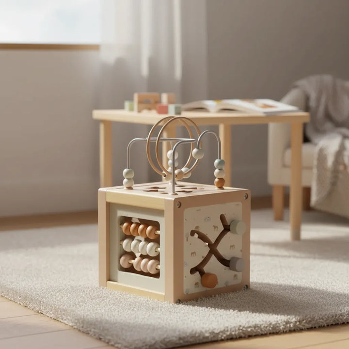 Cubo Didáctico De Actividades De Madera Para Niños