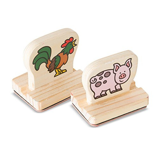 Set De Sellos De Madera animales granja Para Niños