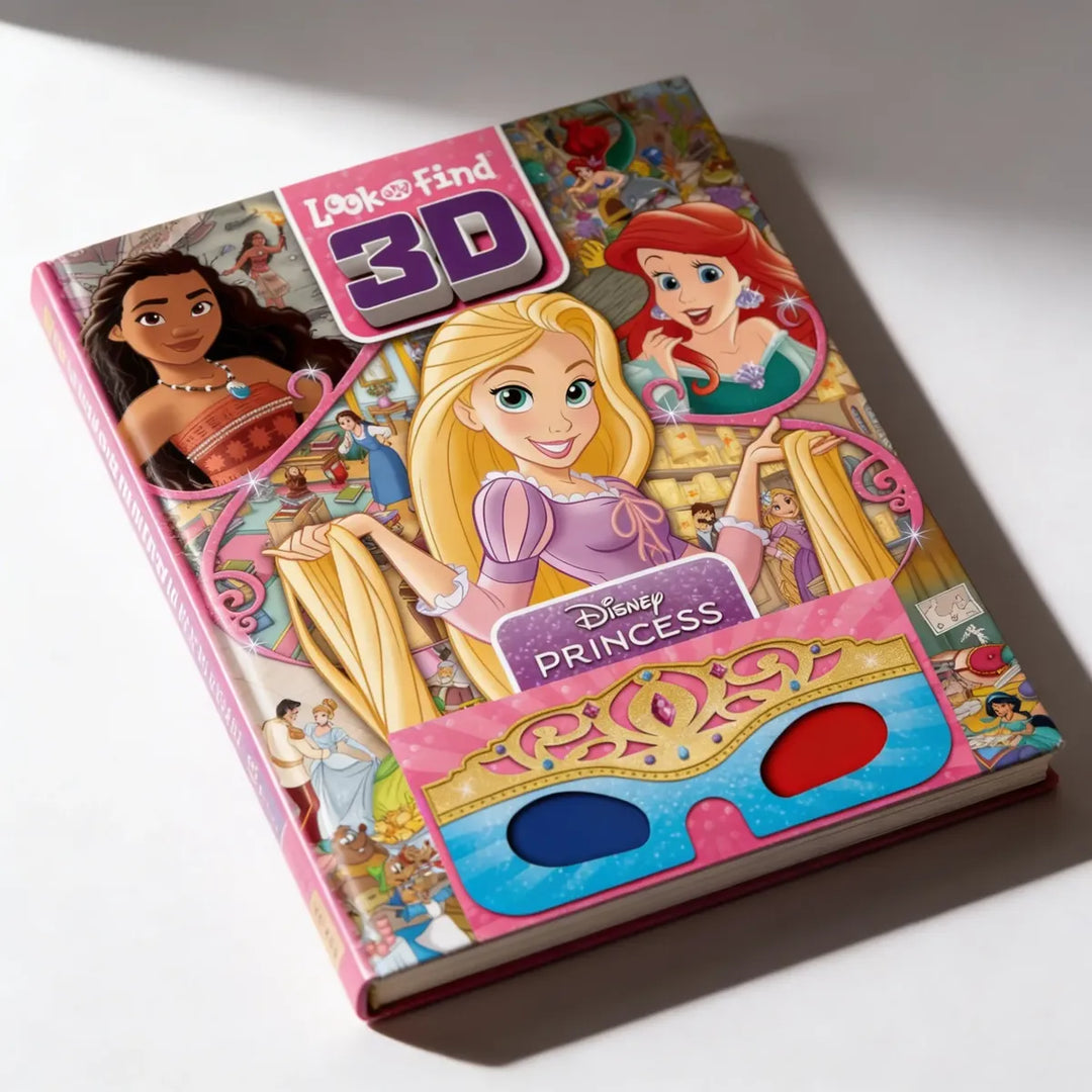 Libro Didáctico Busca Y Encuentra Princesas 3d Para Niños