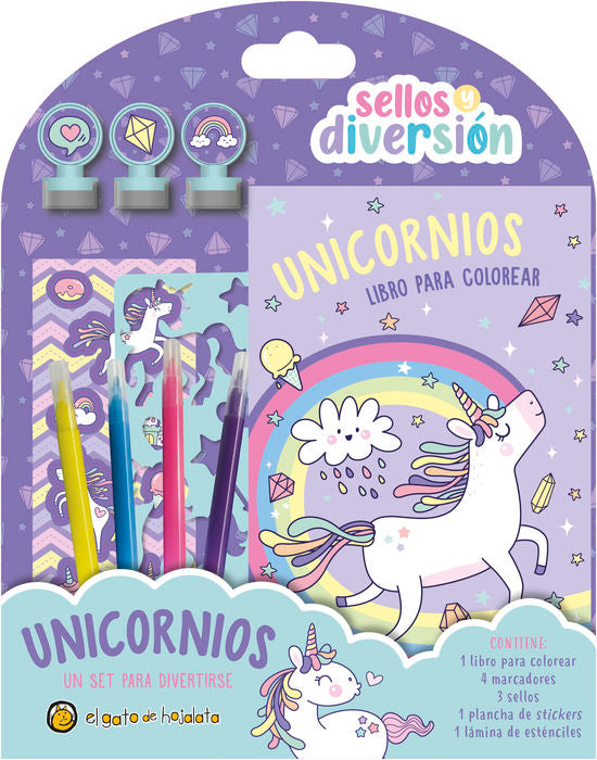 Set Creatividad unicornios Con Sellos Para Niños