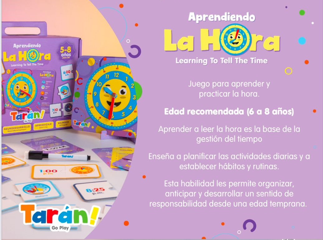 Juego Didáctico Aprendiendo La Hora Para Niños