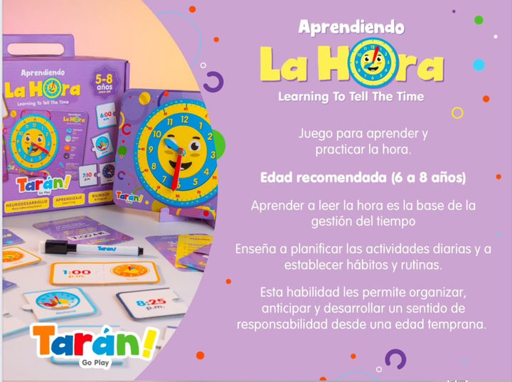 Juego Didáctico Aprendiendo La Hora Para Niños