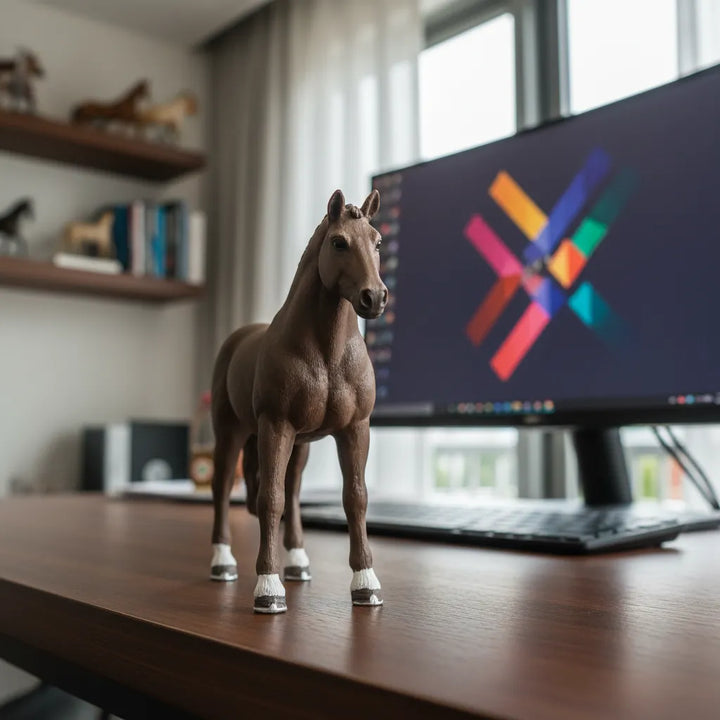 Figura Coleccionable Caballo Alemán Pintada A Mano