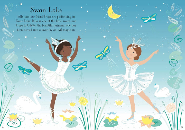 Libro Pequeñas Bailarina Con Stickers Para Vestir Para Niños