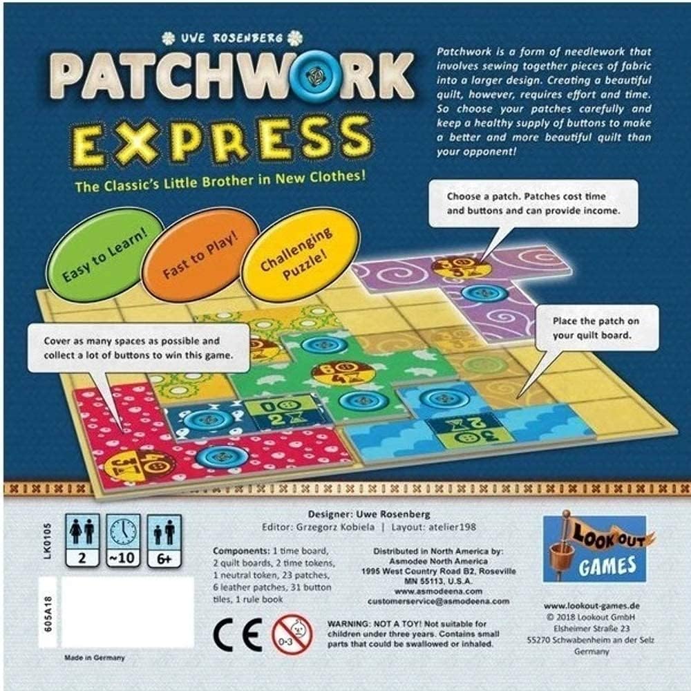 Juego De Mesa Patchwork Expréss Estrategia Devir Para Niños