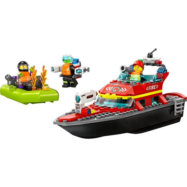Juguete Lego Lancha De Rescate Contra Incendios 144 Piezas