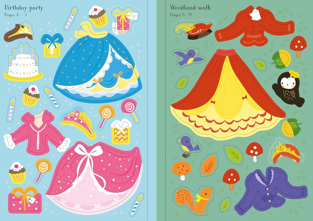 Libro Pequeñas Princesas Con Stickers Para Vestir Para Niños
