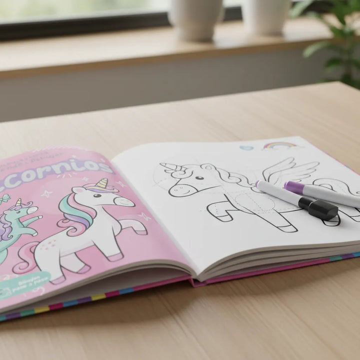 Libro Borrable Aprende A Dibujar Unicornios Para Niños