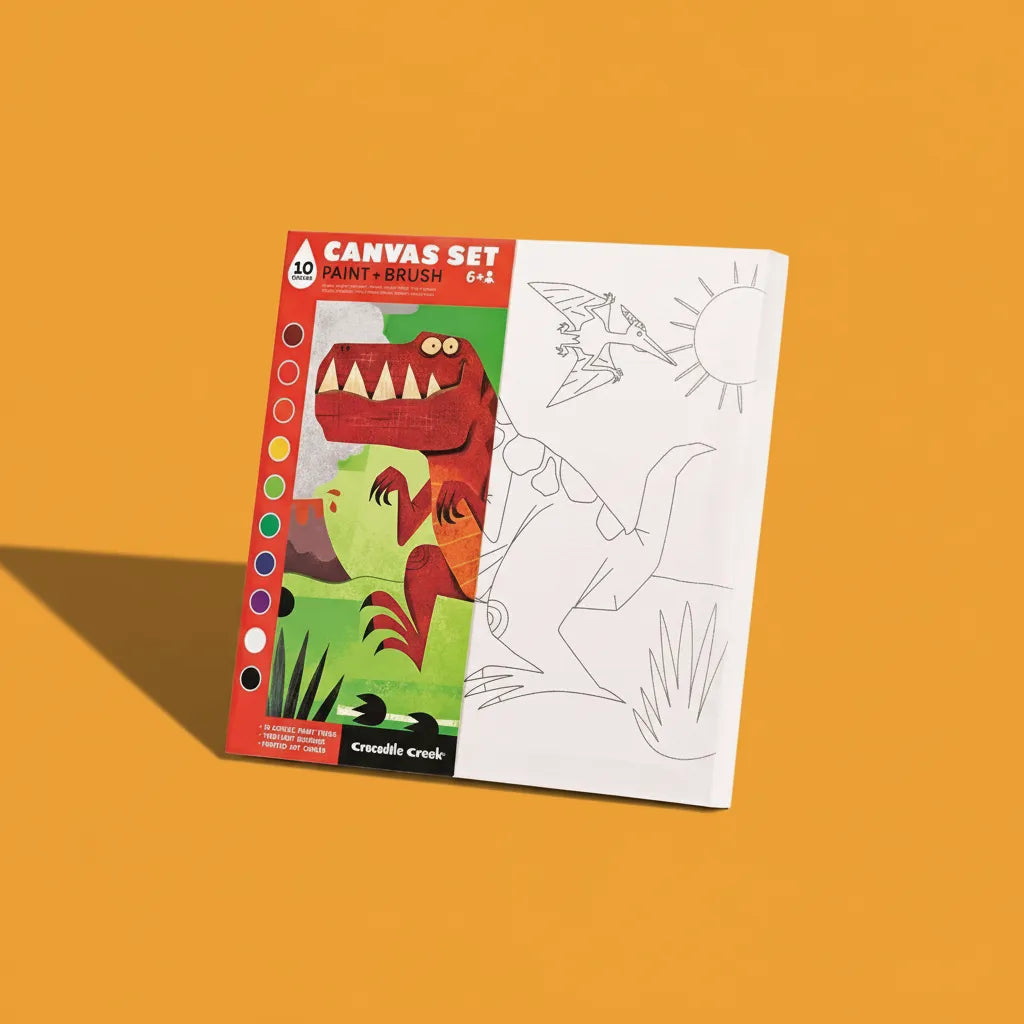Set De Arte Lienzo Para Pintar Dinosaurios