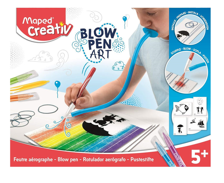 Juego Arte Con Pluma Soplada Para Niños