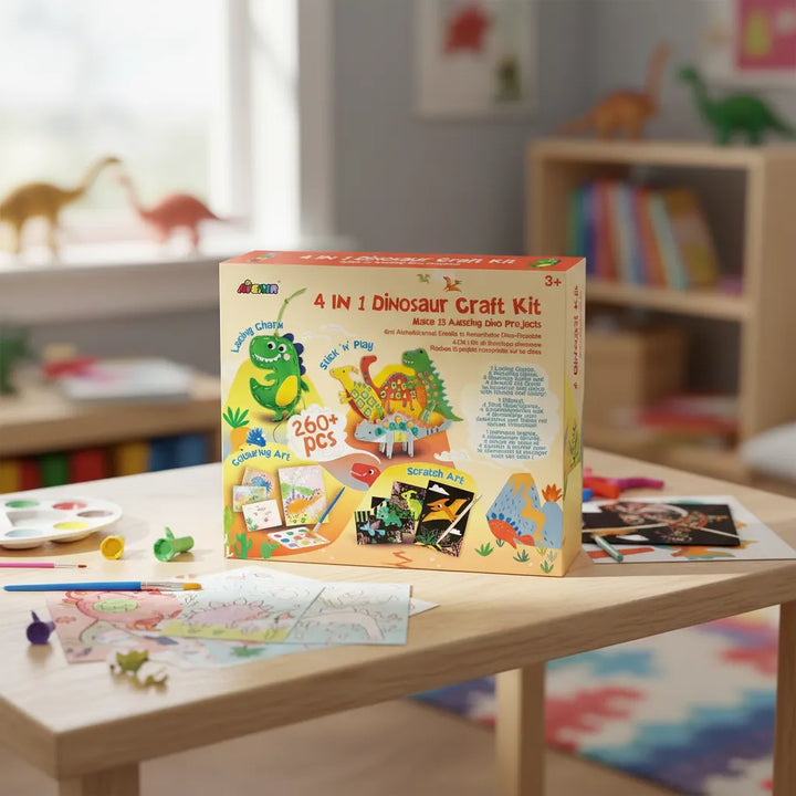 Set De Arte Y Manualidades 4 En 1 Dinosaurios