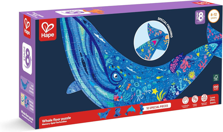Rompecabezas Ballena Brillante 200 Piezas Para Niños
