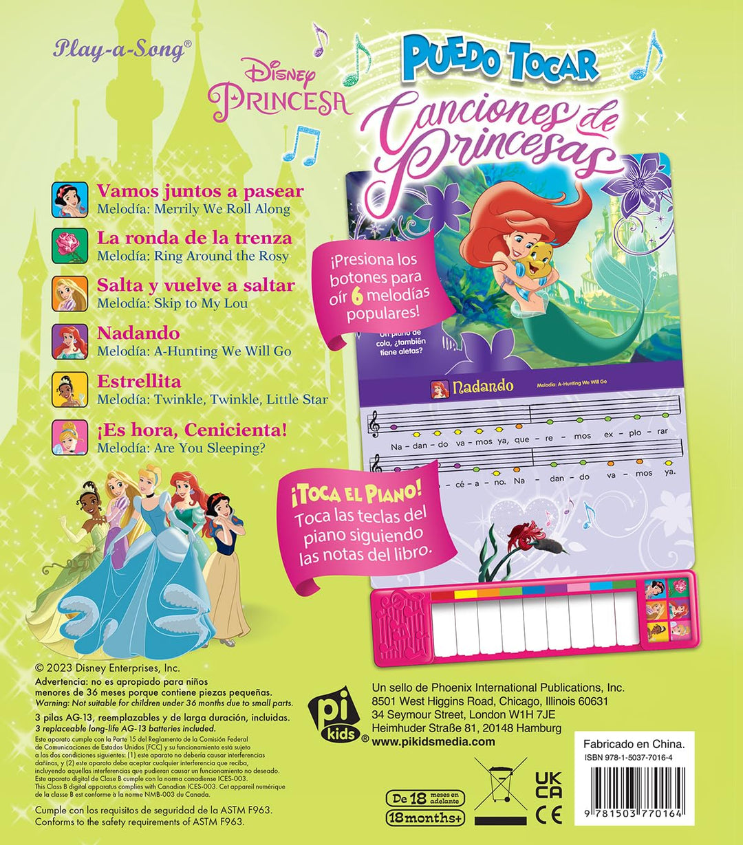 Libro Mi Primer Piano De Princesas Disney Para Niñas