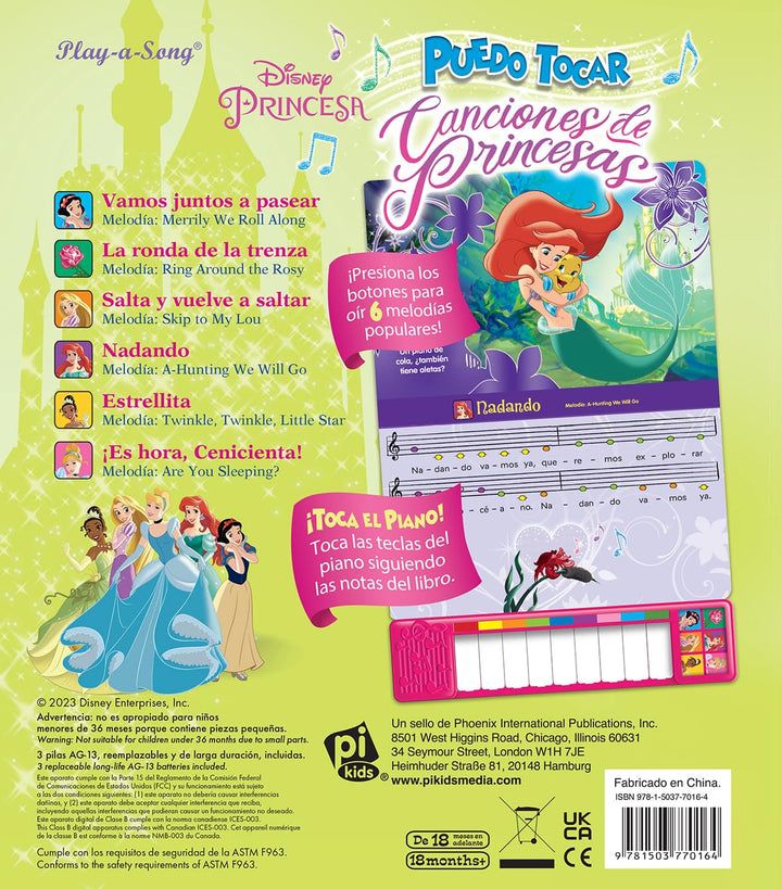 Libro Mi Primer Piano De Princesas Disney Para Niñas