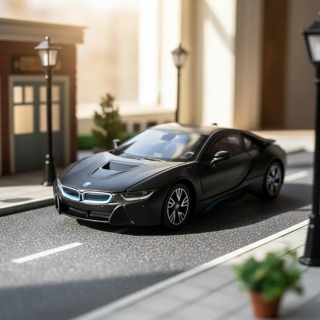 Carro Escala Coleccionable Bmw I8 Negro Niños