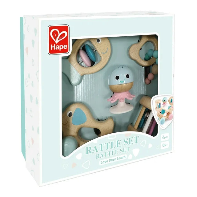 Set De Sonajeros Sensorial De Madera hape Bebés