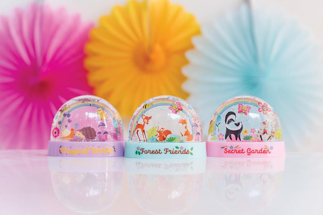 Juego Kit De Cúpulas De Nieve Arcoíris Con Purpurina Niños