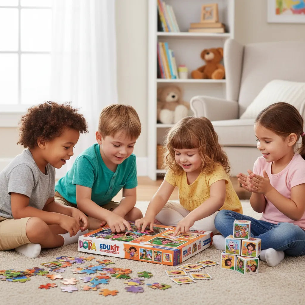 Juego 4 En 1 Dora La Exploradora Memoria Para Niños Niñas