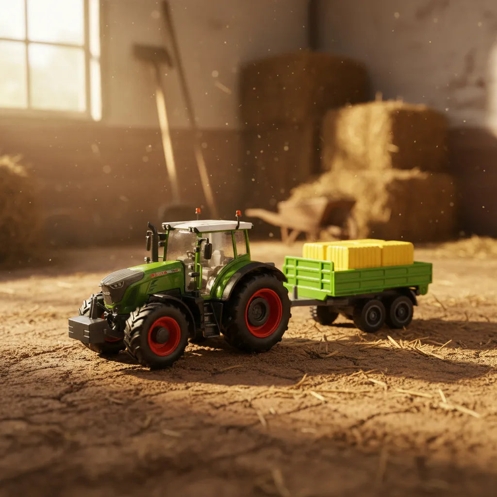 Tractor a escala Massey Ferguson verde