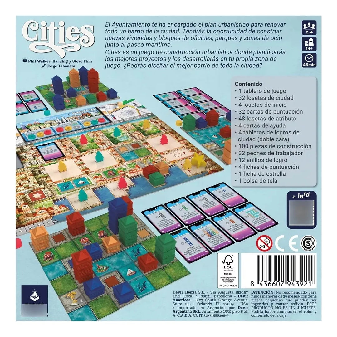 Juego De Mesa Cities Construcción Adultos