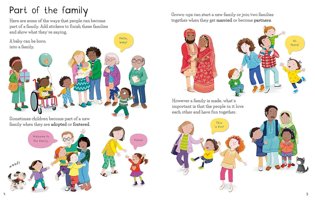 Libro Didáctico Primer Libro Pegatinas Familias Para Niños