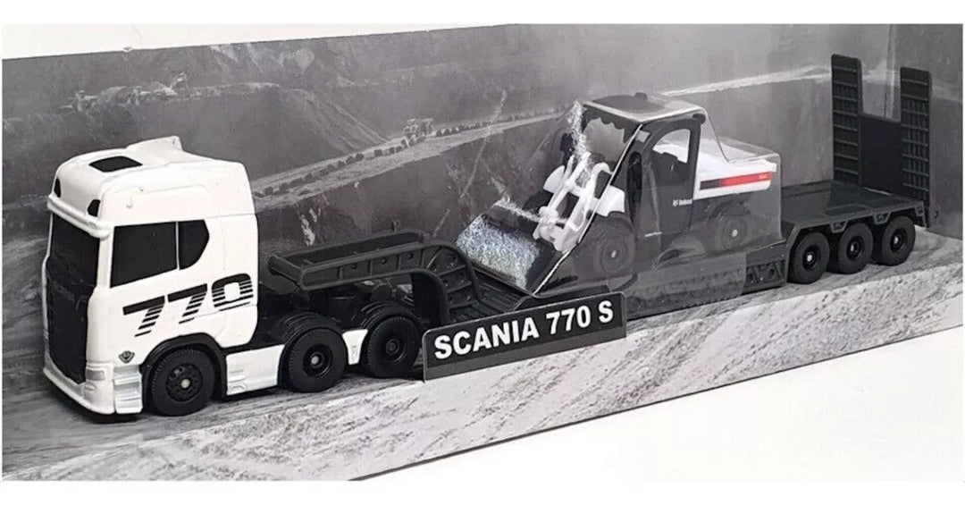 Camión con plataforma excavadora scania 77s
