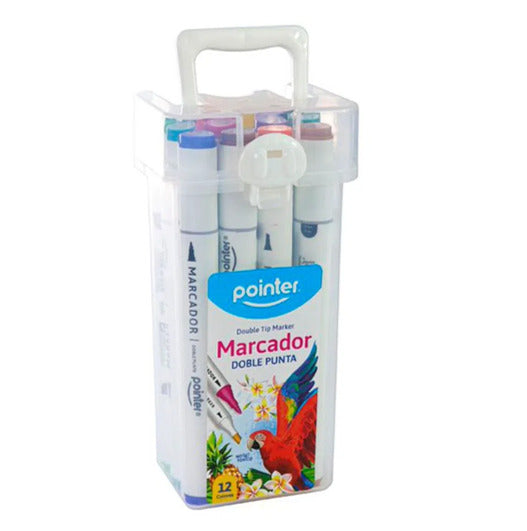 Set De Marcadores Doble Punta 12 Unidades Para Niños
