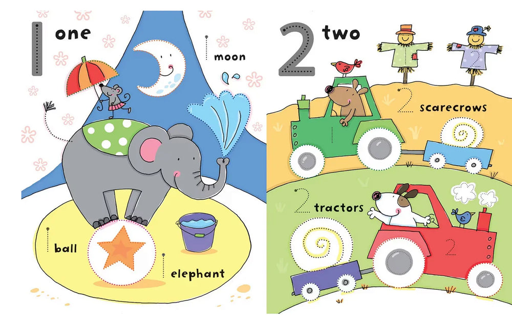 Libro Infantil aprendizaje 1 2 3  Borrable para Niños