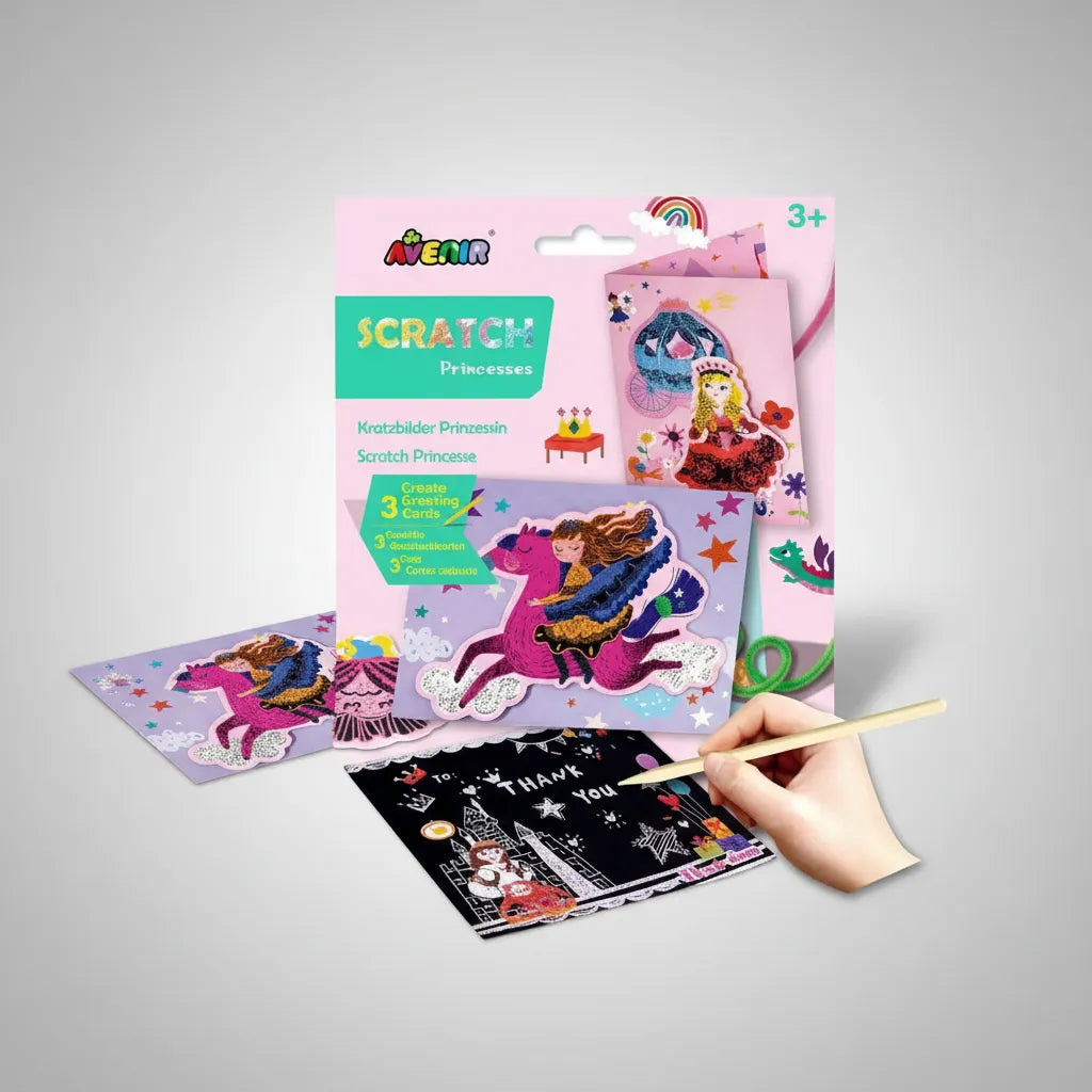 Set De Arte y Manualidades Para Raspar Tarjetas Princesas