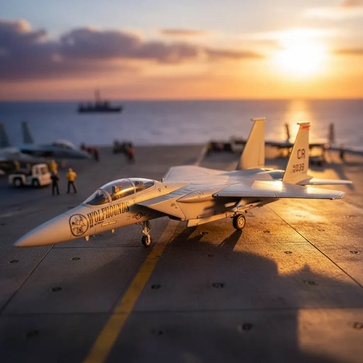 Avión Coleccionable A Escala F-15 Eagle Gris Para Niños
