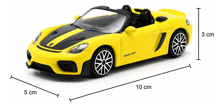 Carro A Escala Bburago 1:45 Porshe 718 Spyder Rs Amarillo