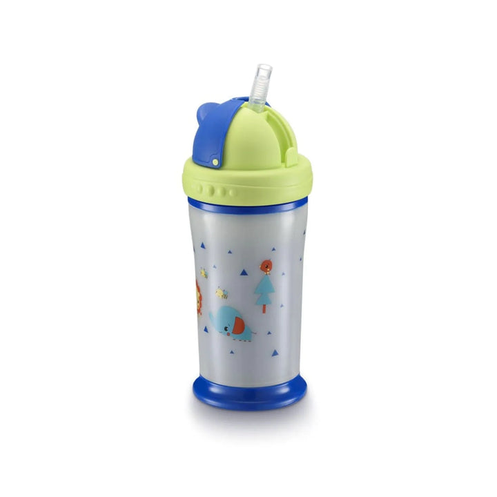 Vaso Infantil Térmico Con Tapa Retráctil Azul