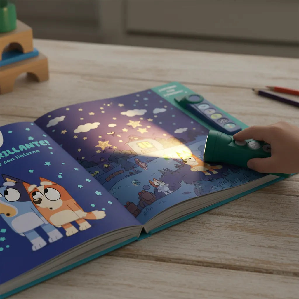 Libro Con Linterna Bluey ¡oooh, Qué Brillante! Para Niños
