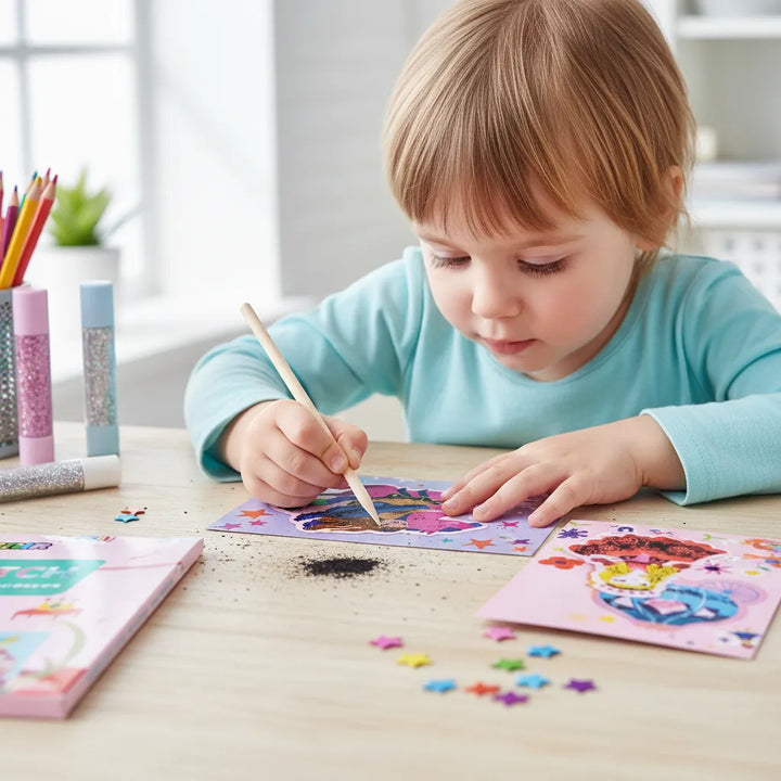 Set De Arte y Manualidades Para Raspar Tarjetas Princesas