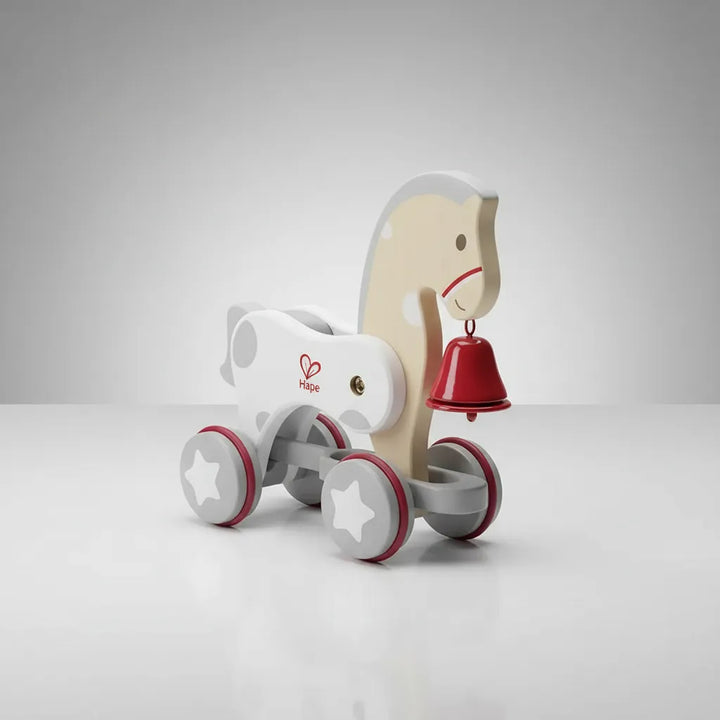 Juguete Motricidad Pony de Arrastre Hape Madera Para Niños