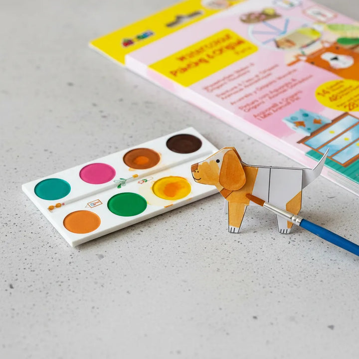 Set Acuarela Y Origami animales Para Niños