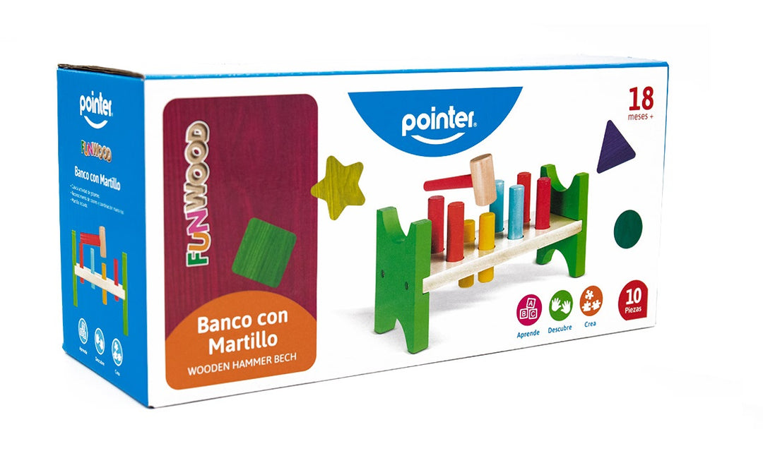 Juguete Banco Con Martillo Madera Para Niños