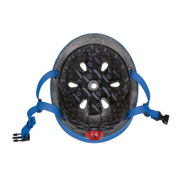 Casco Protector Niños Con Luz Led Ajustable Azul