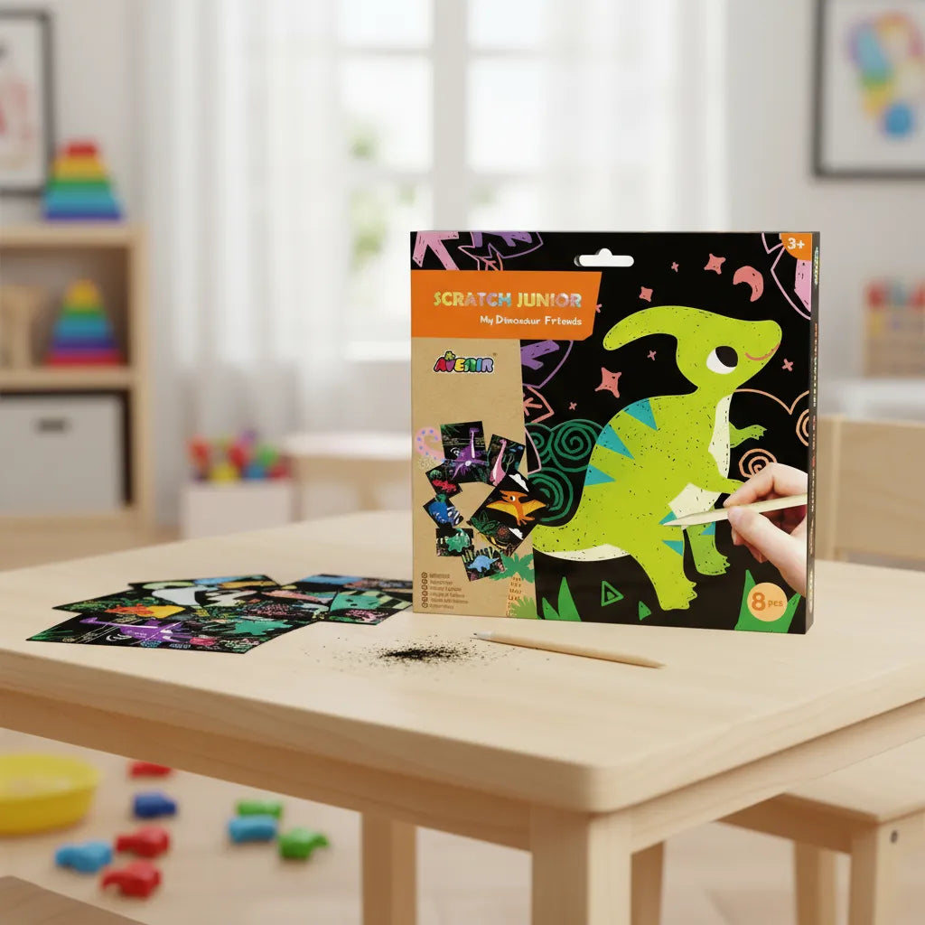 Set De Arte y Manualidades Para Raspar Dinosaurios