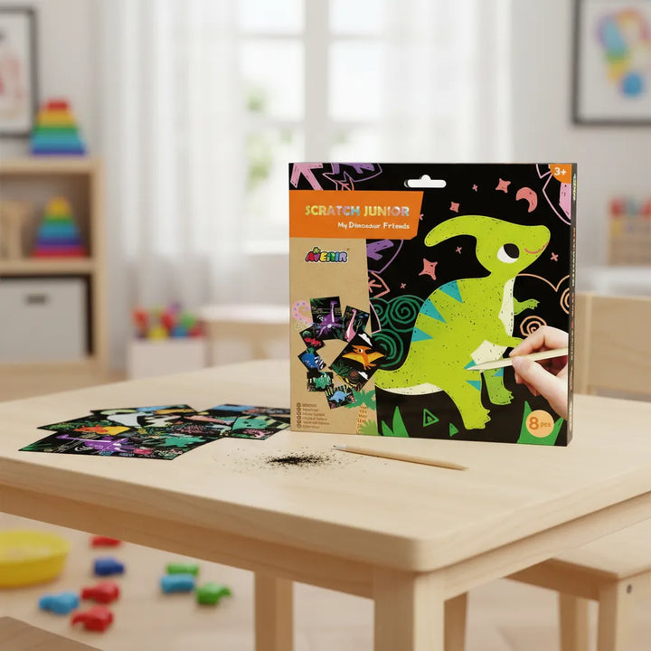 Set De Arte y Manualidades Para Raspar Dinosaurios